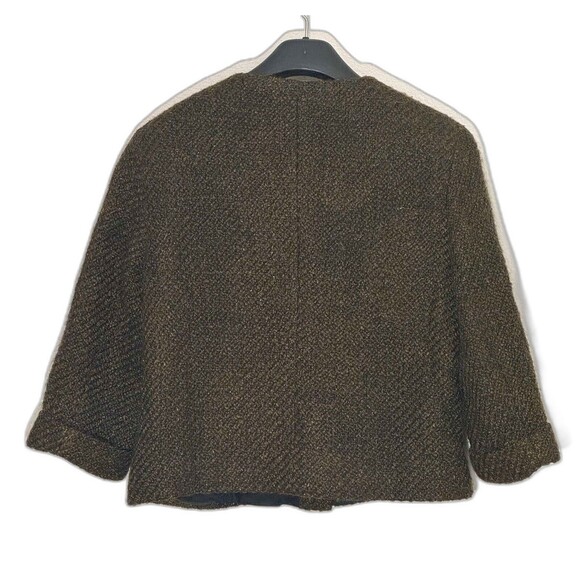 Coldwater Creek Tweed Jacket Blazer 3/4 Sleeve Metallic Brown - Picture 4 of 10